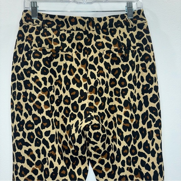 MaxMara Weekend Leopard Print Pants Size 4 – Chic Slim Fit Work Wear Trousers - Picture 6 of 9